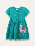 Animal Cartoon Embroidered Spot Dress