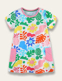 Fresh Cartoon Print Dress - Bebehanna