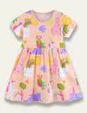 Sunshine Unicorn Print Dress - Bebehanna