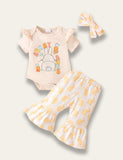 Easter Multicolor Bunny Print Romper Set - Bebehanna