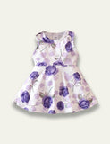 Flower Printed Sleeveless Dress - Bebehanna