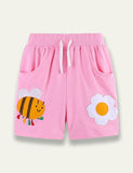 Cartoon Animal Embroidered Sports Shorts