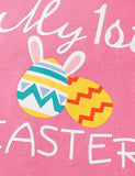 Easter Egg Letter Printed Short Sleeve Romper+Egg Printed Skirt - Bebehanna