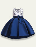 Tail Embroidered Bow Party Dress