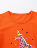 Unicorn Printed Round Neck T-shirt