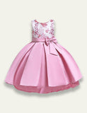 Tail Embroidered Bow Party Dress