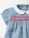 Lovely Polka Dot Bunny Appliqué Dress - Bebehanna