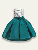 Tail Embroidered Bow Party Dress