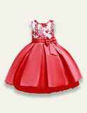 Tail Embroidered Bow Party Dress