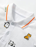 Cartoon Animal Printed Polo T-shirt