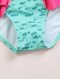 Ruffled Flamingo Print Swimsuit - Bebehanna