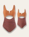 Color Block Family Matching Swim Suit