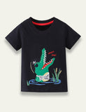 Crocodile-embroidered Crewneck T-shirt