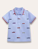 Cartoon Racing Car Printed Polo T-Shirt - Mini Taylor