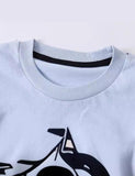 Cartoon Sailboat Appliqué Short Sleeves