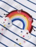 Cute Rainbow Appliqué Striped Sweatshirt+Rainbow Printed Leggings - Mini Taylor