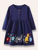 Wild Animal Appliqué Chest Button Dress