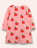 Cartoon Apple Printed Dress