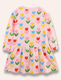 Colorful Tulip Printed Dress