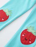 Cute Strawberry Appliqué Leggings