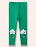 Rainy Cloud Appliqué Leggings