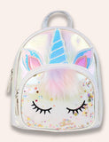 Cute Fluffy Sequined Unicorn Backpack