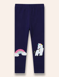 Rainbow Unicorn Appliqué Leggings