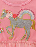 Floral Horse Appliqué Tulle Dress