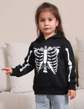 Halloween Skeleton Printed Hooded Family Matching Sweatshirt