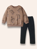 Dinosaur Printed Sweatshirt Set