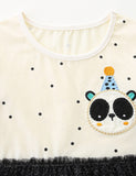 Cute Panda Appliqué Dress