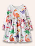 Multi Dinosaur Printed Dress