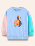 Colorblocked Ladybug Appliqué Sweatshirt