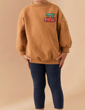 Cartoon Cherry Appliqué Sweatshirt Set