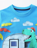 Cartoon Dinosaur Round Neck T-shirt