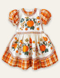 Halloween Pumpkins Plaid Dress