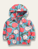 Apple Print Hooded Coat - Bebehanna