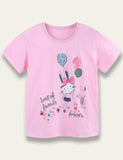 Balloon Bunny Print T-Shirt - Bebehanna