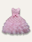 Bowtie Fluffy Studded Sequin Princess Party Dress - Bebehanna