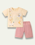 Cartoon Giraffe T-Shirt+Shorts - Bebehanna