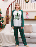 Christmas Tree Plaid Letters Printed Family Matching Pajamas - Mini Taylor