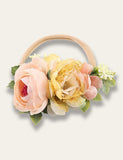 Colorful Simulated Flower Elastic Headband - Bebehanna