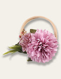 Colorful Simulated Flower Elastic Headband - Bebehanna