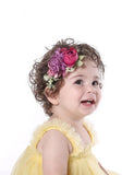 Colorful Simulated Flower Elastic Headband - Bebehanna