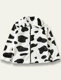 Cow Printed Flannel Coat