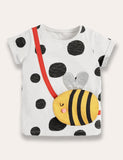 Cute Bee Appliqué T-shirt - Bebehanna