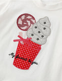 Cute Ice-Cream Appliqué T-shirt - Bebehanna