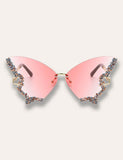 Diamond Butterfly Rimless Sunglasses - Bebehanna