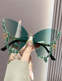 Diamond Butterfly Rimless Sunglasses - Bebehanna