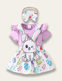 Easter Bunny Appliqué Suspender Skirt Set - Bebehanna